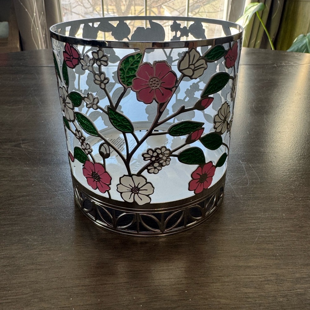 Floral Bath & Body Works Candle Holder